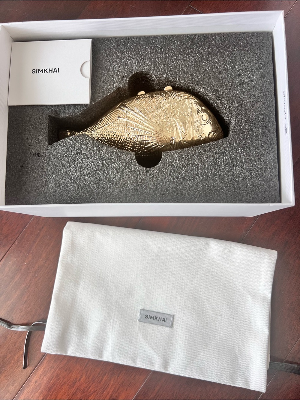 SIMKHAI Gold Fish Clutch Wristlet - Picture 3 of 6